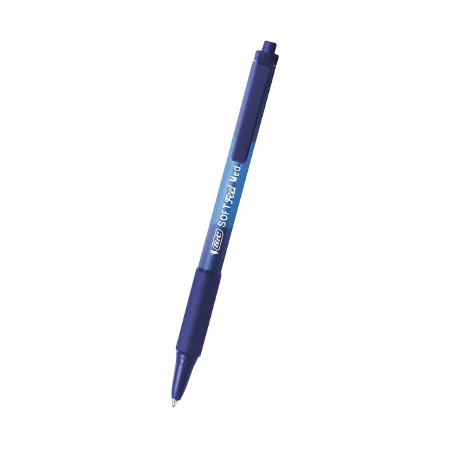 Stylo-bille rétractable BIC Soft Feel, pointe moyenne (1,0 mm), bleu, lot  de 4 Paq. de 4 