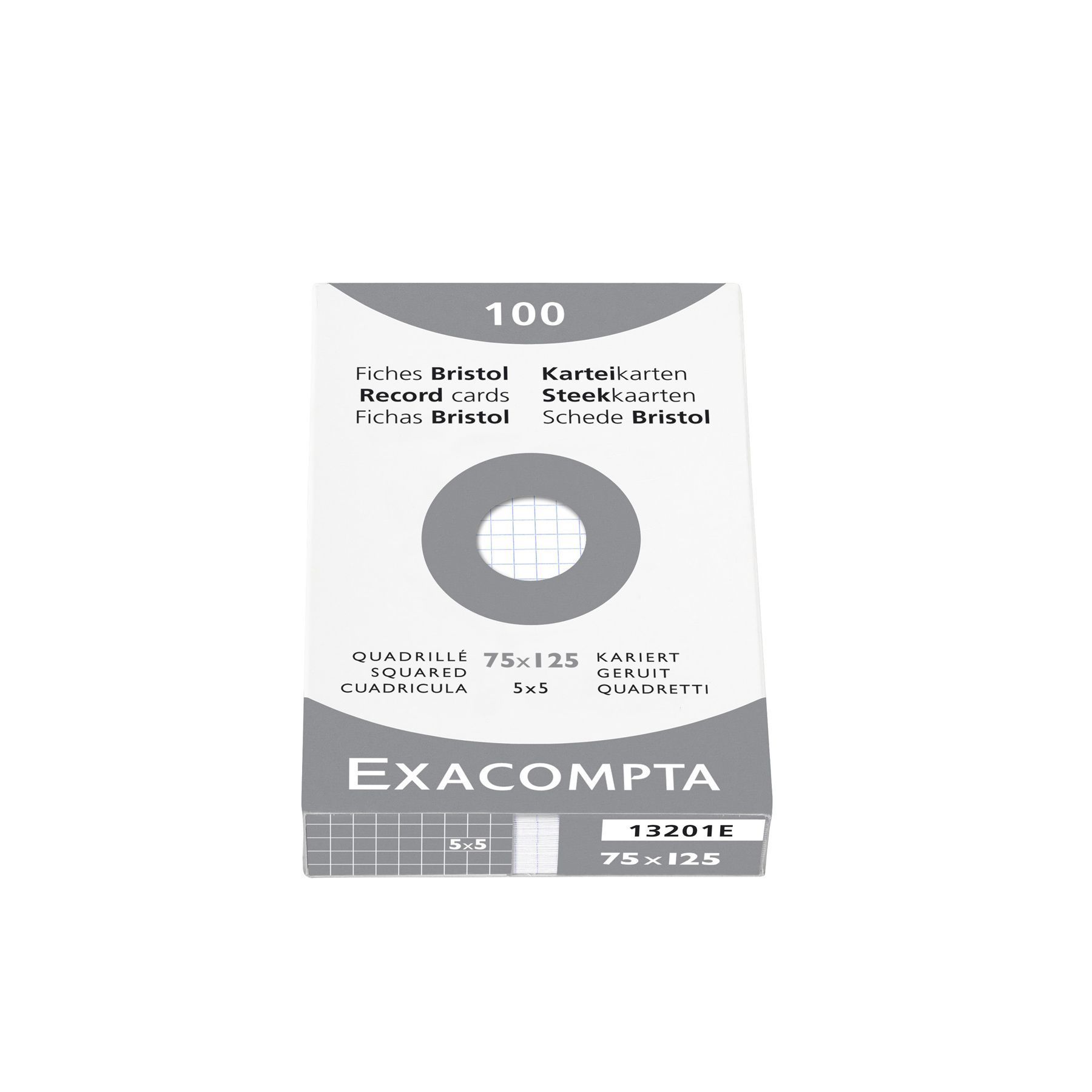 Exacompta Etui de 100 fiches bristol non perforées carte forte 205 g blanc  quadrillé 5x5 10x15 cm - prix pas cher chez iOBURO- p