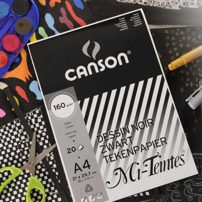 CANSON Papier à dessin couleur 'Mi-Teintes', format A3, noir ()
