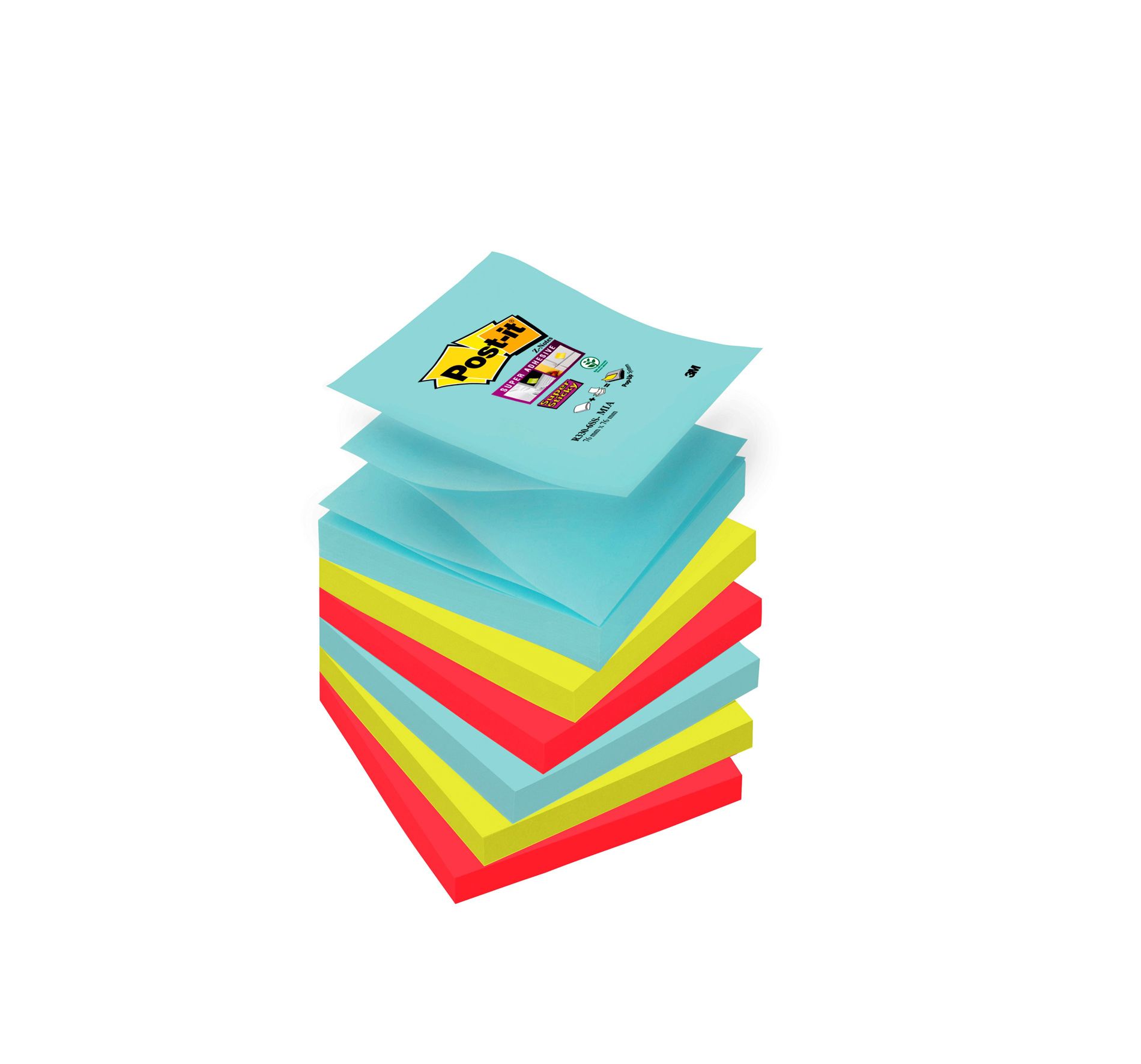 Post-it Z-notes colorés Super Sticky en grand paquet économique
