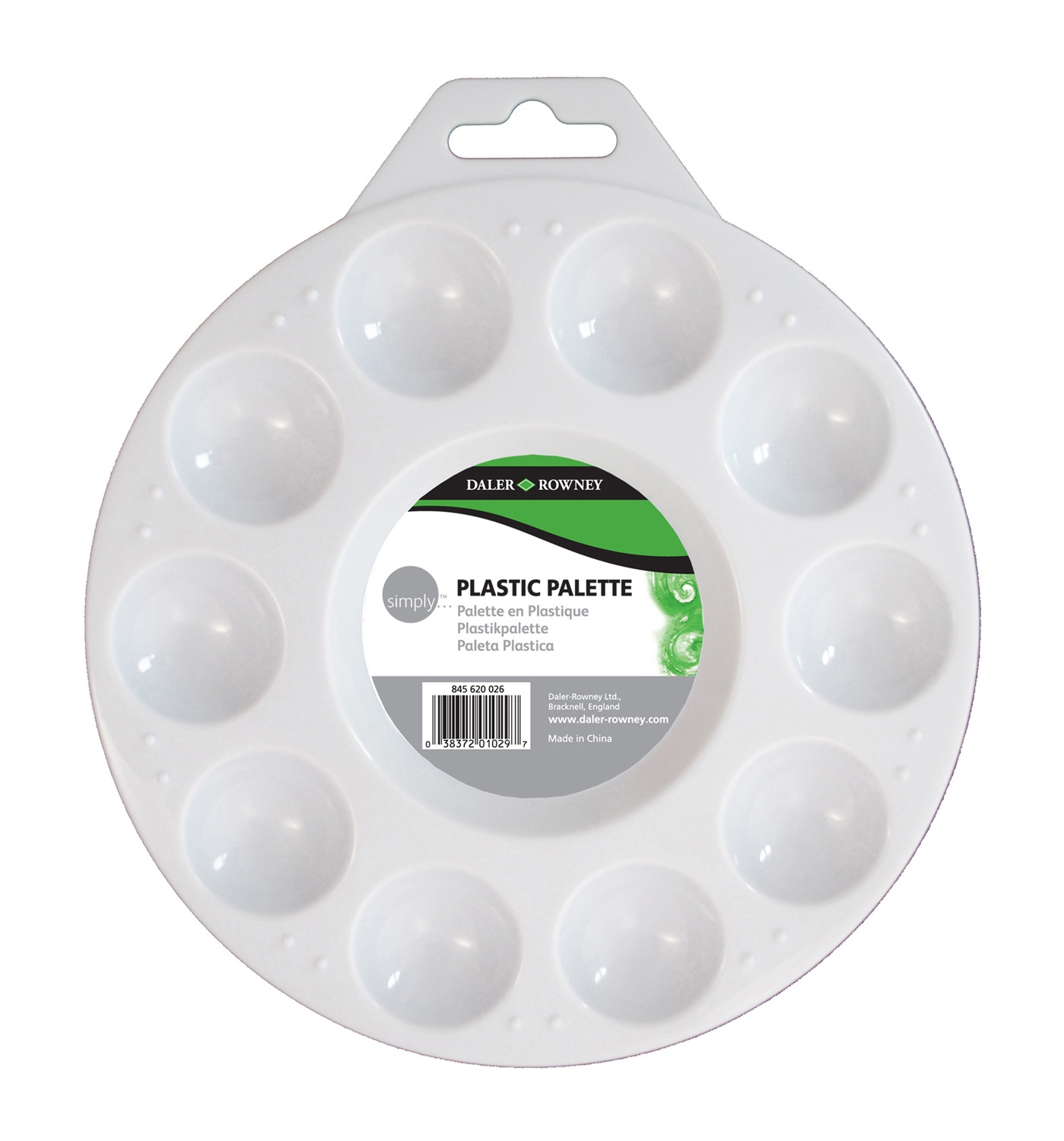 Palette pour la peinture ovale ronde plastique blanc