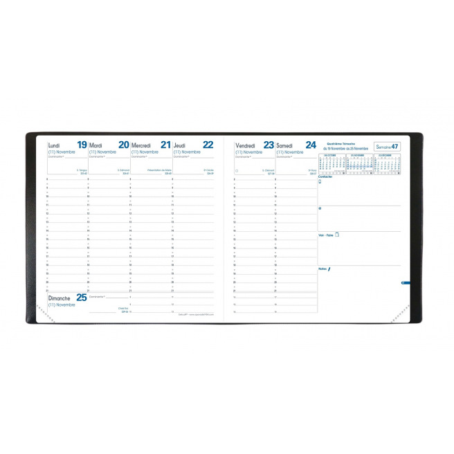 Agenda Quo Vadis EXECUTIF - 16 x 16 cm - 1 semaine sur 2 pages