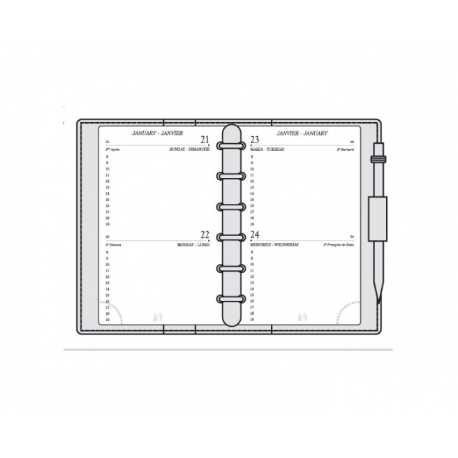 Recharge organiser Mignon AK12 - 7,3 x 12 cm - 2 jours par page