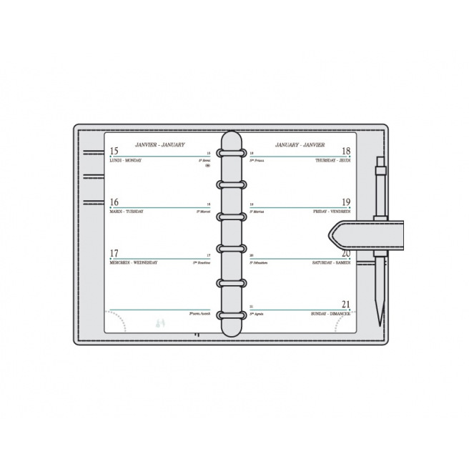 Recharge organiser Mignon SK12 - 7,3 x 12 cm - 1 semaine sur 2 pages