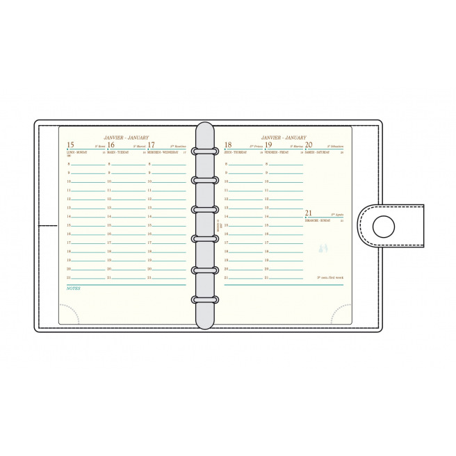 Recharge organiser Mignon AK13 - 9,1 x 12,6 cm - 1 semaine sur 2 pages