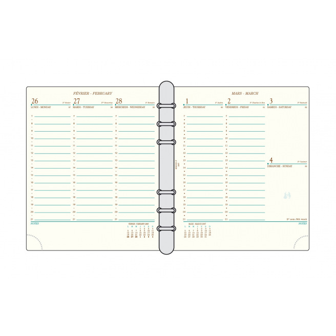 Recharge organiser Mignon AK17 - 14,6 x 17 cm - 1 semaine sur 2 pages