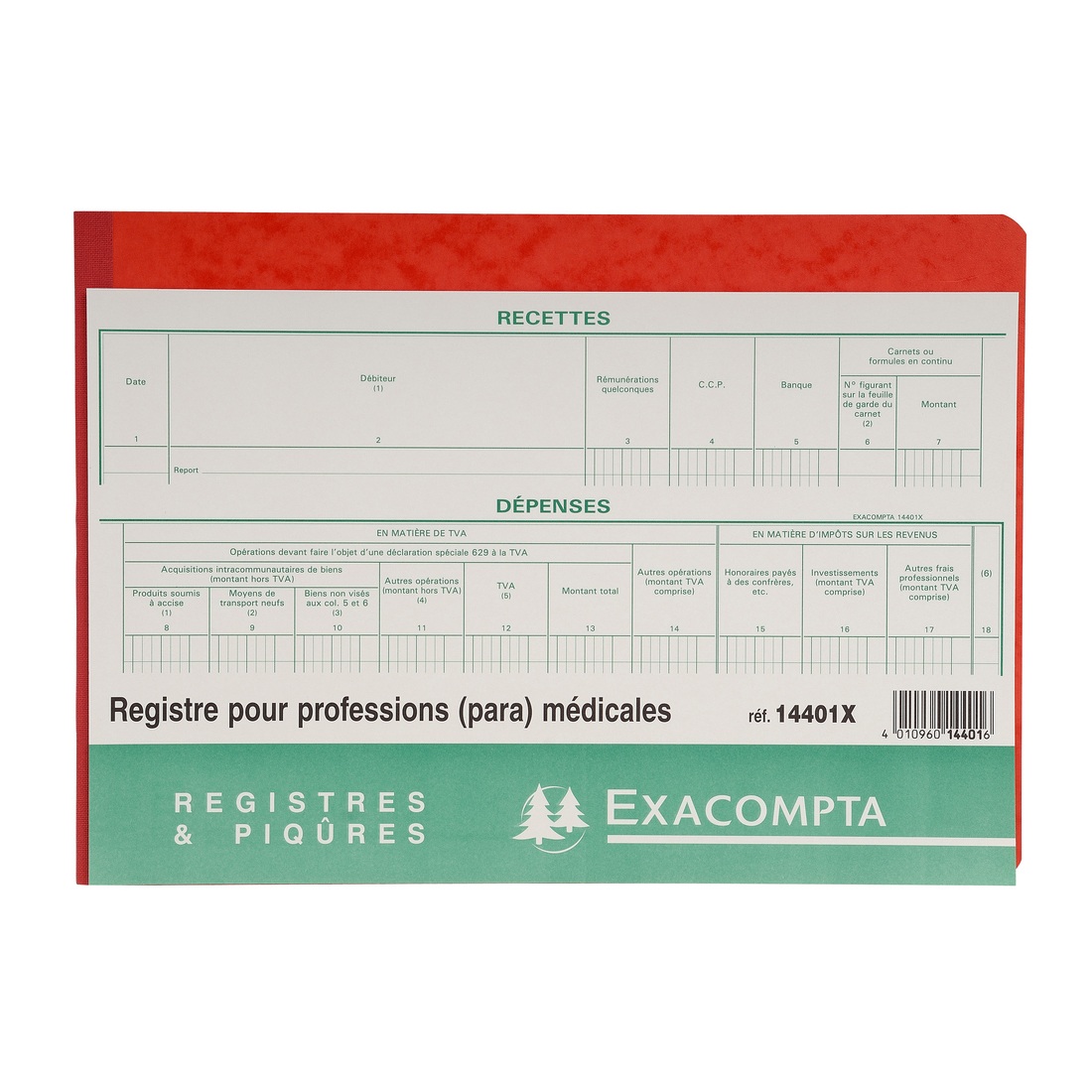 Journal Recettes/Dépenses simplifié d'imposition Exacompta 9640E