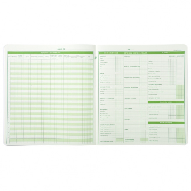 Planificateur Budget Familial - Carnet de Compte - Cahier de texte