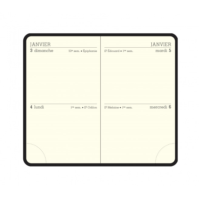 Agenda Exacompta 2 jours/page - 7,5 x 11,5 cm - 2  jours par page - recharge seule