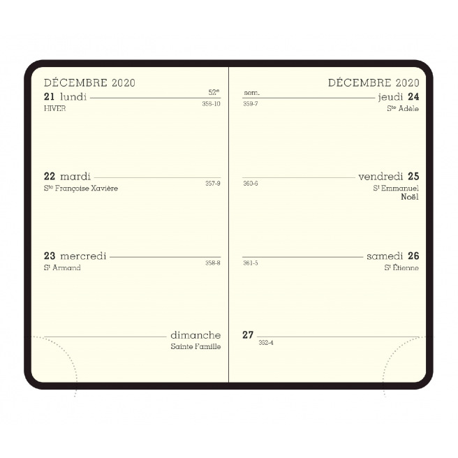 Agenda Exacompta semainier - 7,5 x 11,5 cm - 1 semaine sur 2 pages - recharge seule