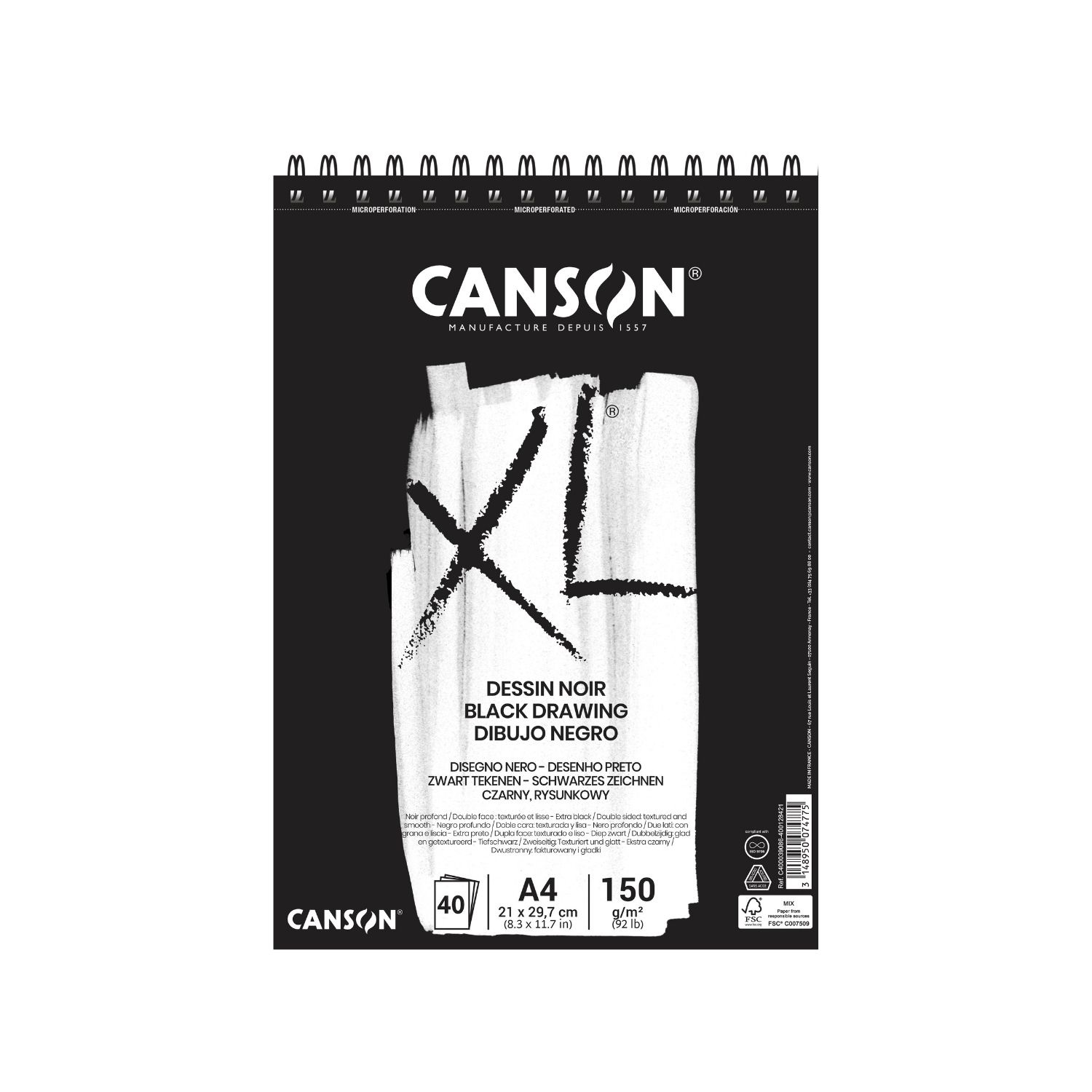 Pochette papier dessin Canson Couleurs Pastel 24x32 150 gr/m² 