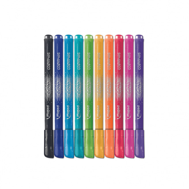 Maped Color'Peps Feutres de Coloriage Glitter Encre à Paillettes pour  Enfant Effet Métallisé - Boîte de 8 Feutres Pailletés Assortis