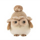 Hibou beige & brun en peluche à déposer J-LINE