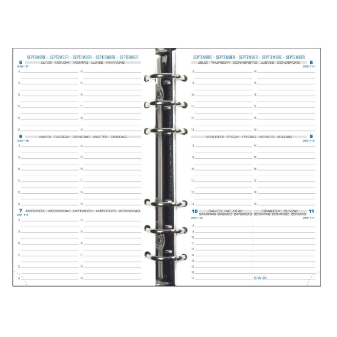 Recharge organiser Exacompta EXATIME 17 HORIZONTAL  - 1 semaine sur 2 pages - 16 mois