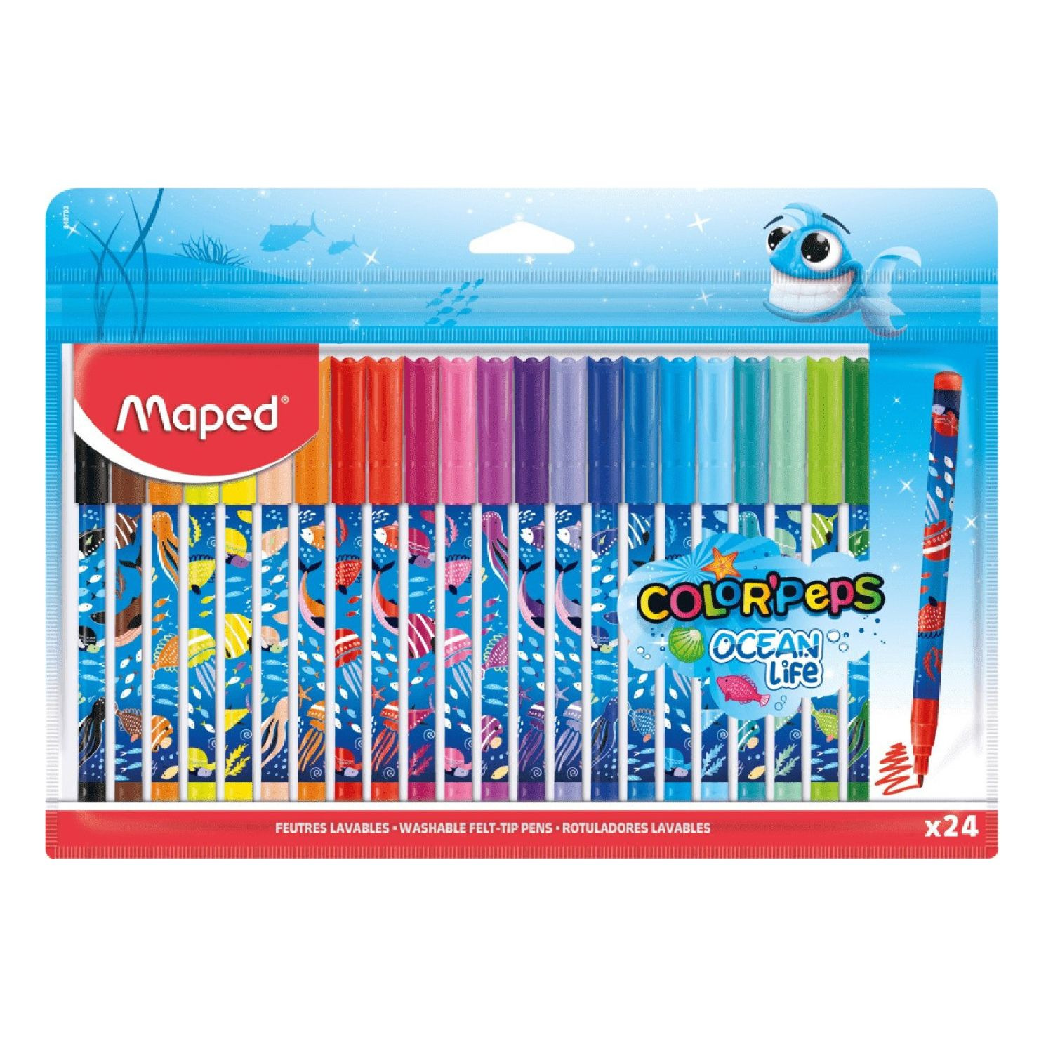 Feutre Maped Color'Peps Ocean boîte 48 couleurs sur