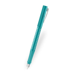 FABER CASTELL Stylo-bille POLY BALL rechargeable. Ecriture extra large,  encre Bleue. Corps Vert menthe