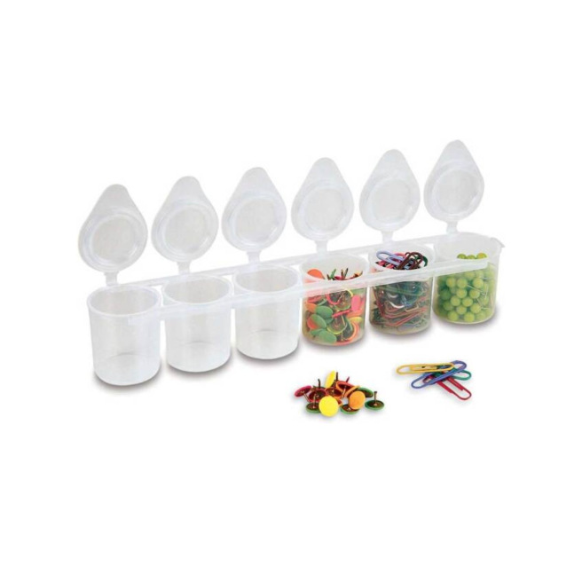 Pots mélangeurs conteneurs en plastique - 25 ml - lot de 6