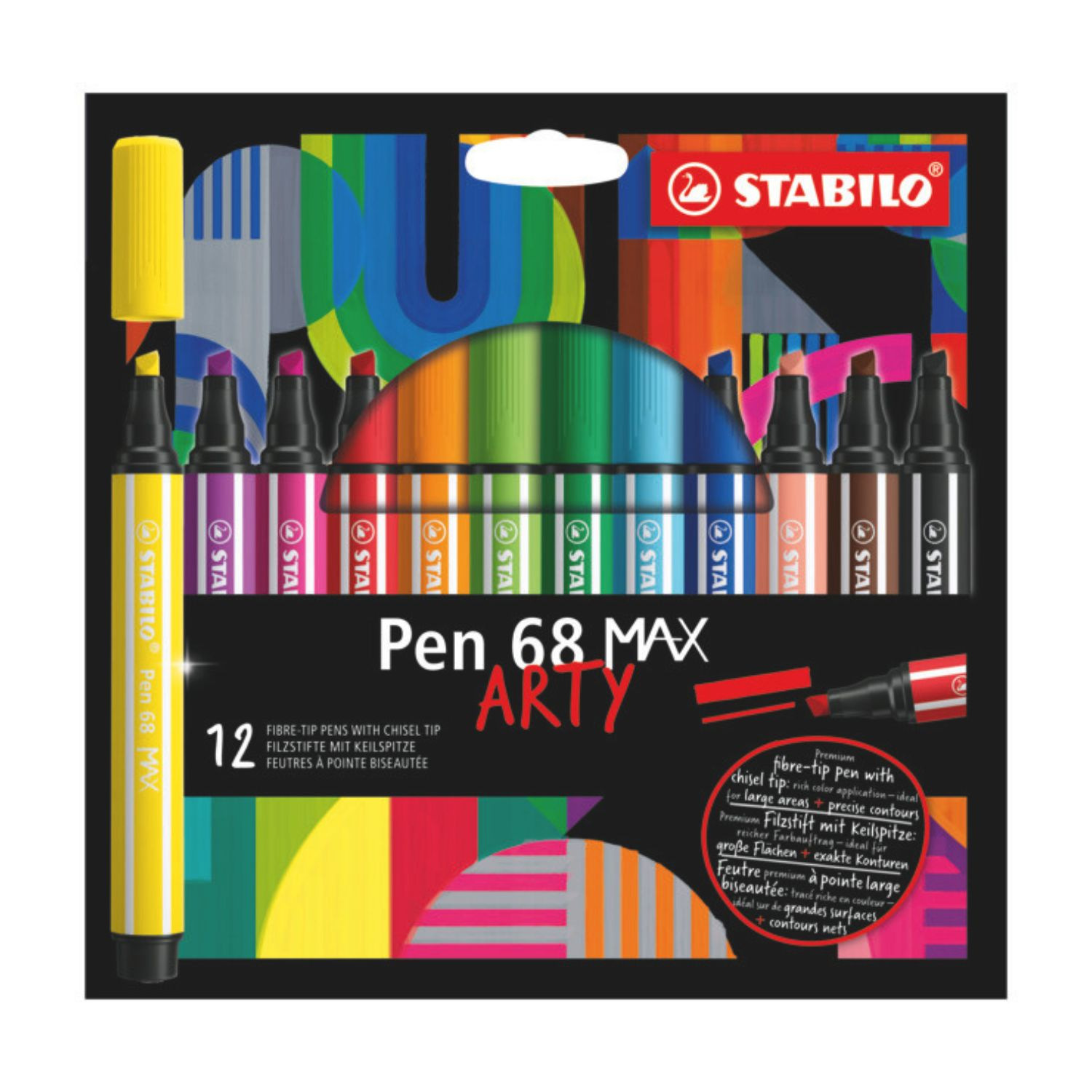 Feutre de coloriage Pen 68 x12 STABILO : l'étui carton de 12