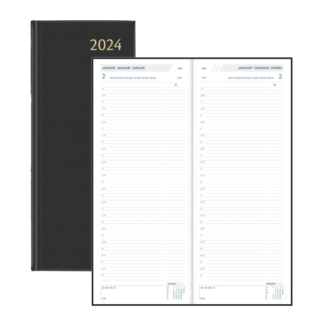 Agenda Aurora LONGO LA411 - 14 x 34 cm - 1 jour sur 2 pages