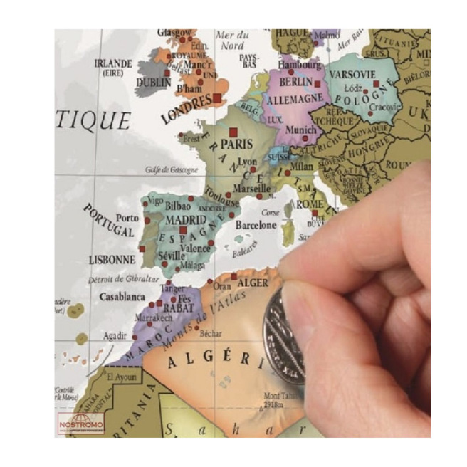 Carte de l'Europe à gratter