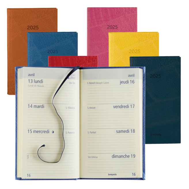 Agenda Brepols OPTIVISION POCHE FR - 9 x 16 cm - 1 semaine sur 2 pages