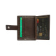 Porte-cartes en cuir MAVERICK BROWN avec fermeture pression