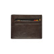 Porte-cartes en cuir MAVERICK BROWN avec fermeture pression