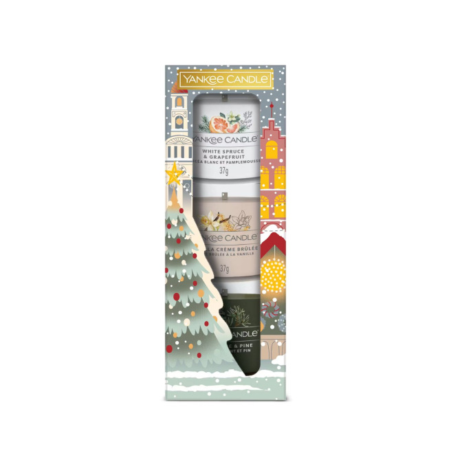 Bougie votive Yankee Candle Signature PASSPORT TO THE HOLIDAYS - coffret de 3