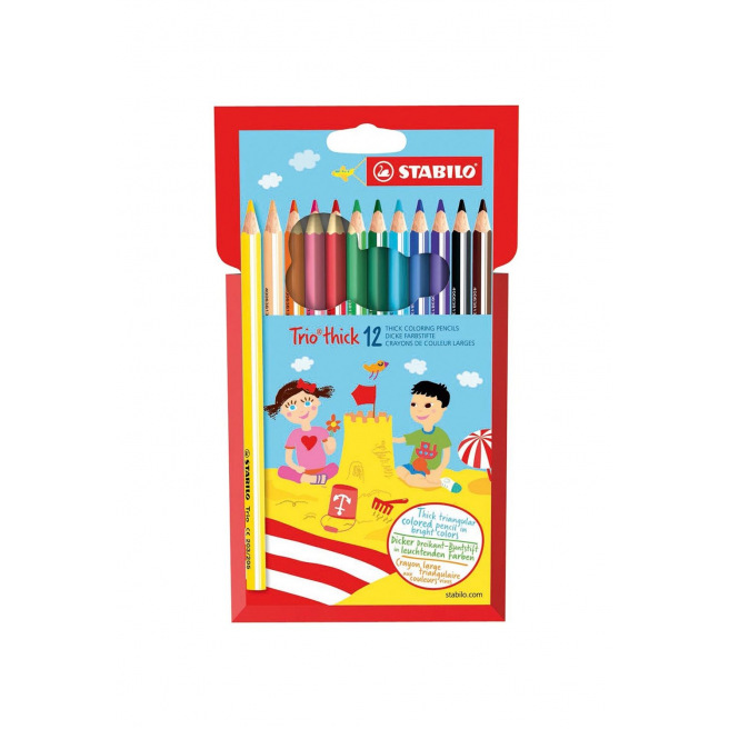Crayon de couleur pour enfant - 3 en 1 - avec taille crayon - étui