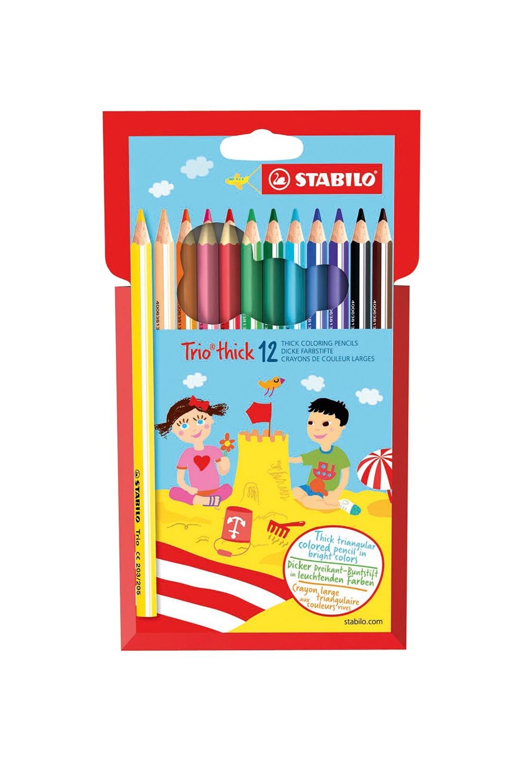 10 Gros Crayons de couleur triangulaires - LA MAIN GAUCHE