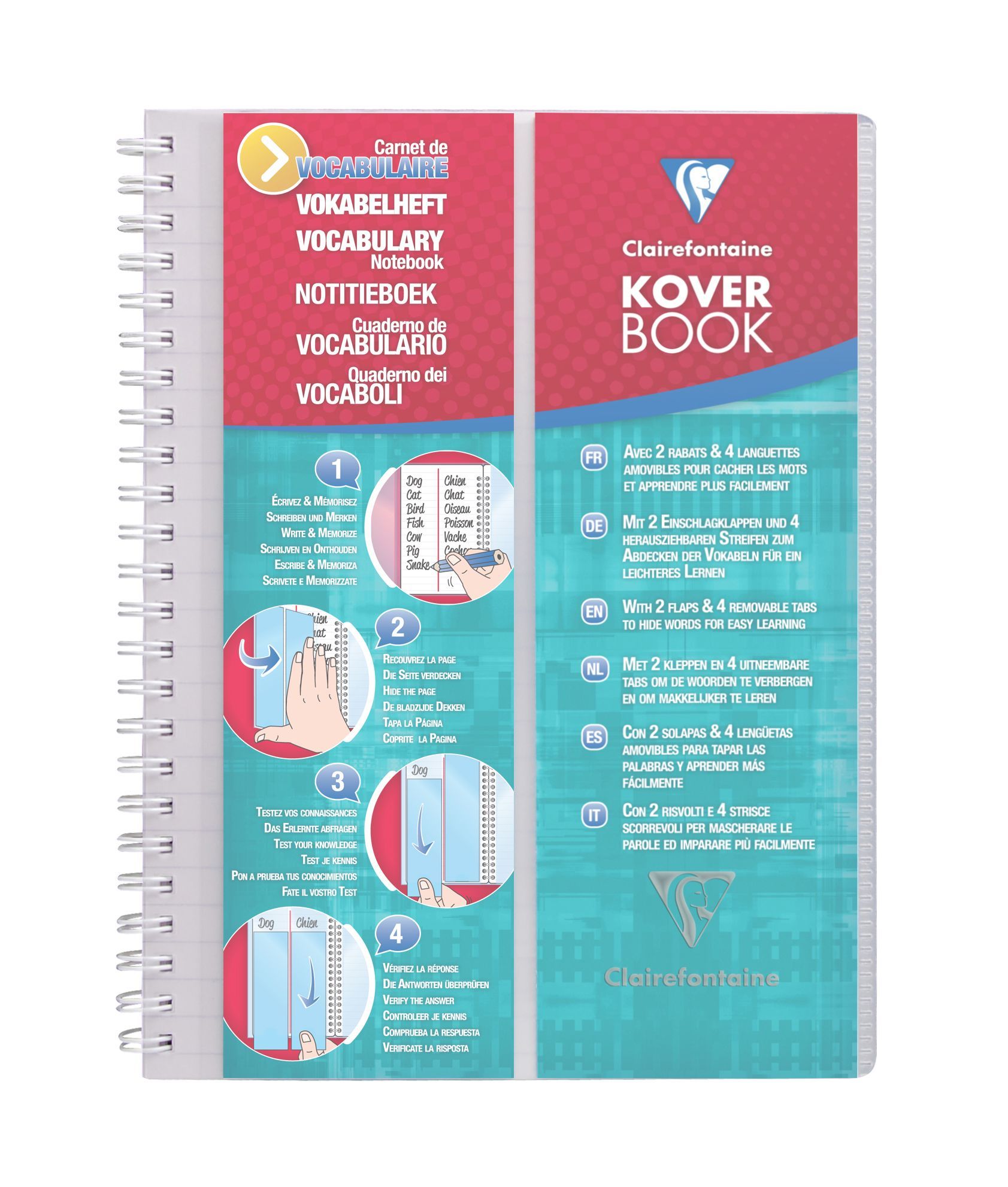 Clairefontaine Koverbook Vocabulary Book with Double Spiral